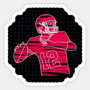 football player ready to pass the ball dark editions Sticker